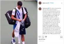 После дисквалификацијата од УС Опен, Ѓоковиќ со извинување – „Овој настан е лекција за моето растење и развој како играч и човечко суштество“